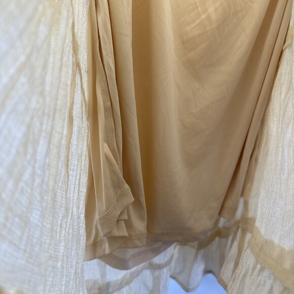 Y2K Babydoll Tiered Bohemian Lined Dress Size Large Strappy Adj Ruffled Short - Picture 4 of 9